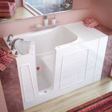 MEDITUB MediTub Walk-In 30 x 53 Left Drain White Soaking Walk-In Bathtub 3053LWS